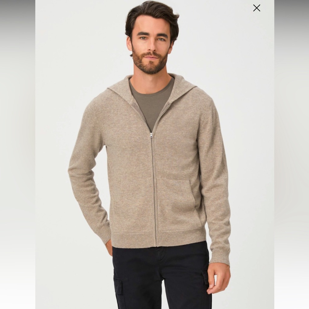PAIGE Swanson merino & cashmere blend full zip sweater